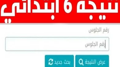 رابط نتيجة الصف السادس الابتدائي 2025